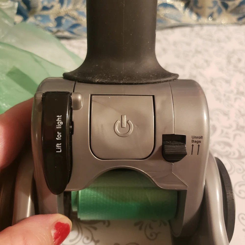 Pet Waste Disposal Grab'N Bag Powered Scooper With Light Handheld Shark Vacuum